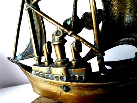 Collectible Magnificent Nautical Sculpture Of A Bronze Ship Ebay