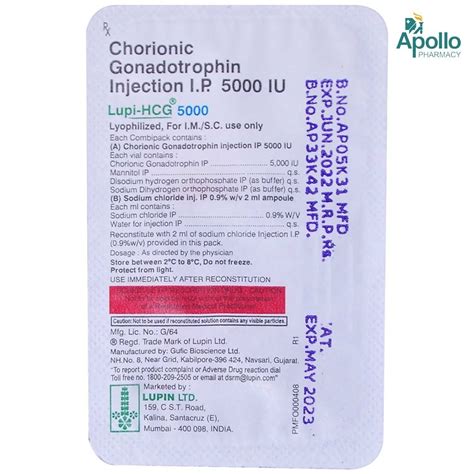 Hcg 5000 Iu Injection Packaging Type Vial At Rs 440vial In Nagpur Id 27104263648