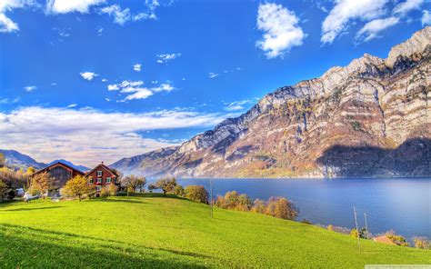 Lake In Switzerland Ultra Hd Desktop Background Wallpaper
