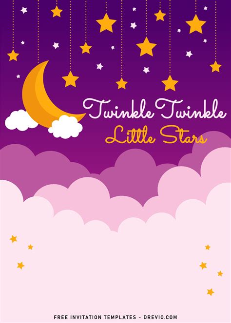 10 Cute Twinkle Twinkle Little Stars Birthday Invitation Templates For