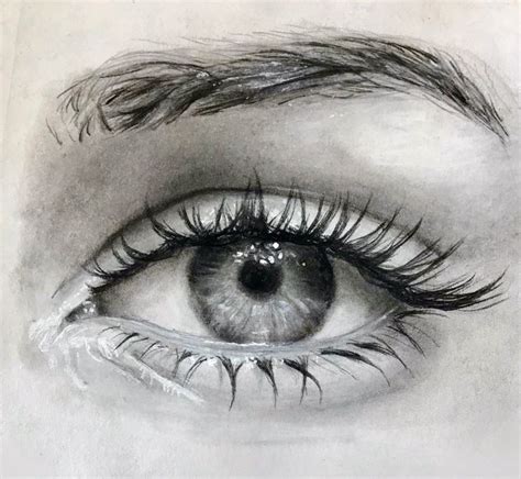 Black And White Charcoal Eye Drawing Black And White Art Drawing
