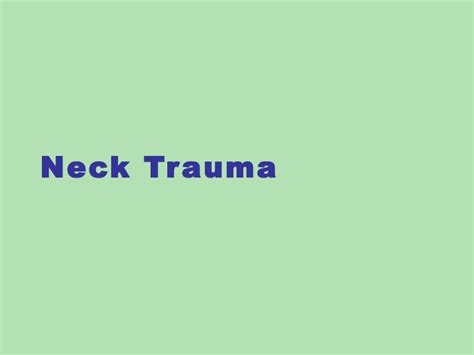 Neck Trauma