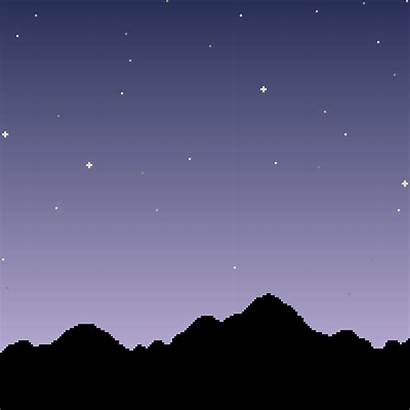 Sky Night Background Animated Pixel Non Bit