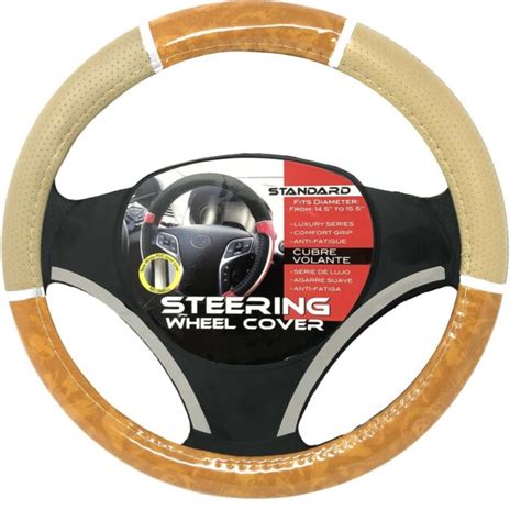 ~ New ~ Light Wood Grain And Tan Beige Steering Wheel Cover Ebay