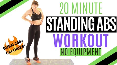20 Minute Standing Abs Core And Cardio Daily Home Workout No
