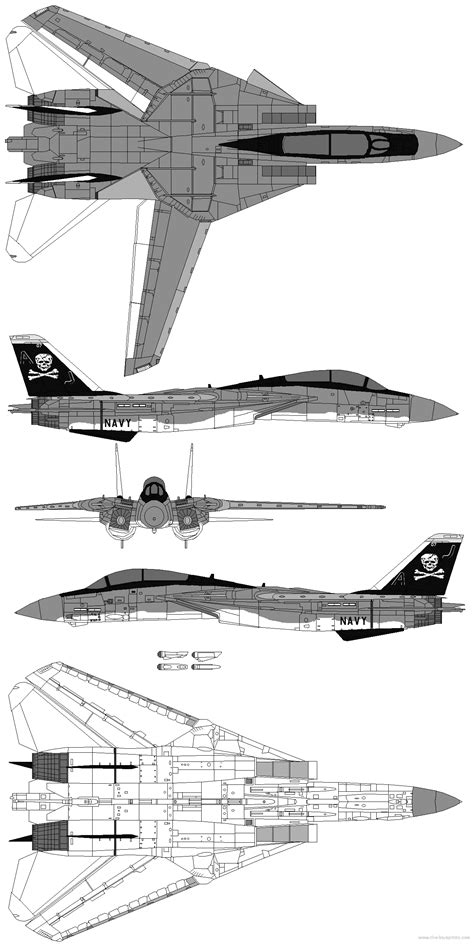 Grumman F 14 Tomcat Squadron Vf1 Drawings Dimensions Figures