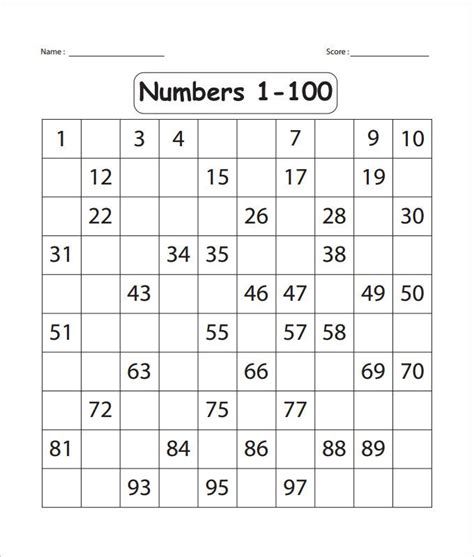 The subtracting on number lines worksheets are similar to the adding ones, but two different colors are used on the answer keys. 10+ Sample Missing Numbers Worksheet Templates | Free ...