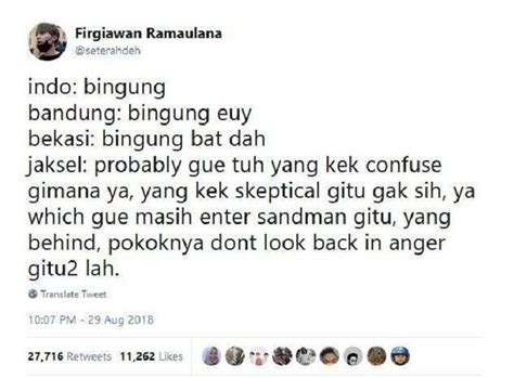 Check spelling or type a new query. Bahasa Gaul Anak Jaksel - Contoh Soal