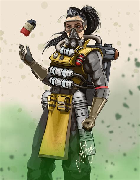 Gender Bend Caustic Legend Drawing Apex Legend