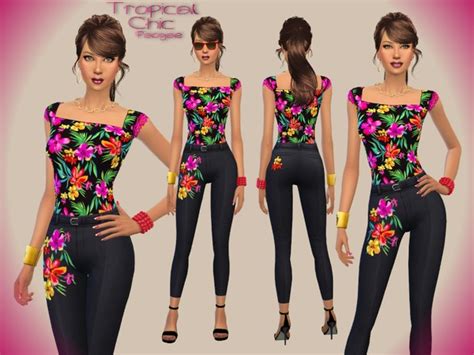 The Sims Resource Tropical Chic By Paogae • Sims 4 Downloads