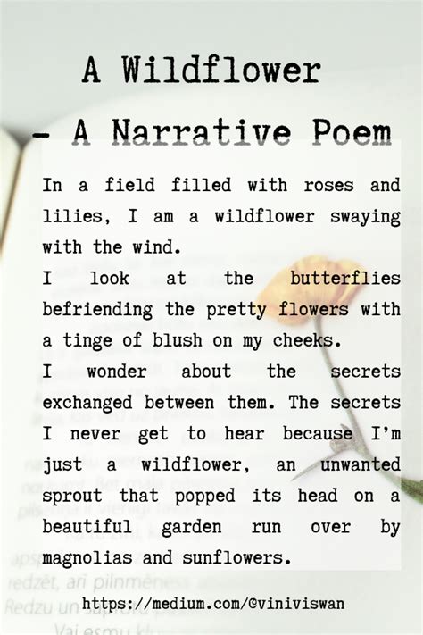 A Wildflower Poetry Narrative Poem Narrative Poem Examples Poems