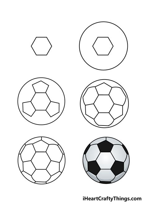 Soccer Ball Drawing How To Draw A Soccer Ball Step By Step