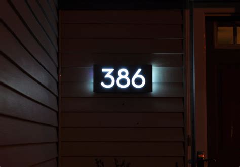 Glowsigns Custom Led House Number Sign Horizontal 5 Etsy Led House