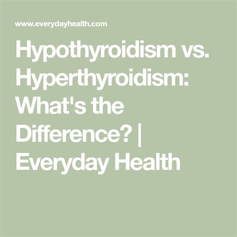 The Difference Between Hypothyroidism And Hyperthyroidism Hypothyroidism
