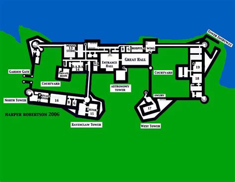 Map of Hogwarts Castle: First Floor – Harry Potter Lexicon