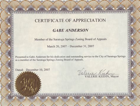 Certificate Of Appreciation Letter Sample Certificate