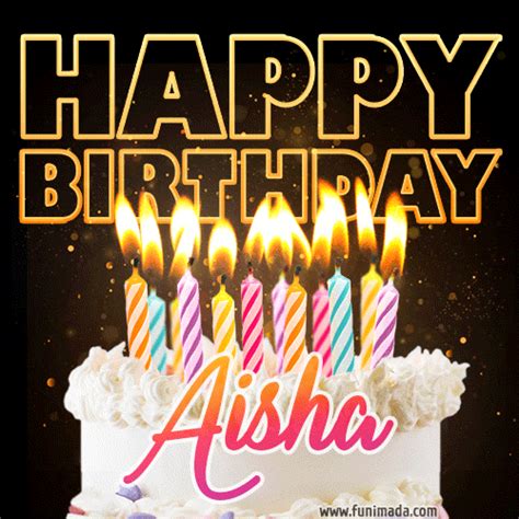Aisha Animated Happy Birthday Cake  Image For Whatsapp — Download