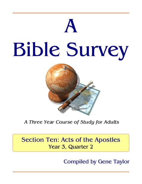 Bible Survey Section Ten Acts Of The Apostles
