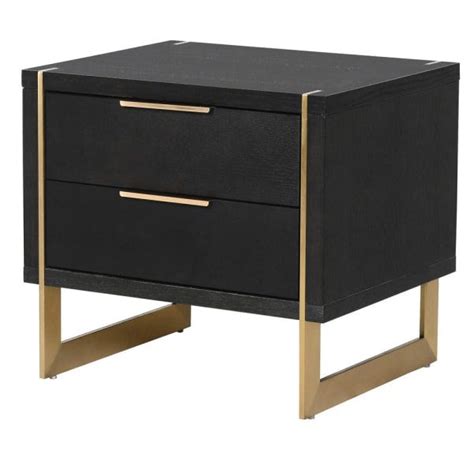 Black And Gold Lifted Bedside Table Quality By Design
