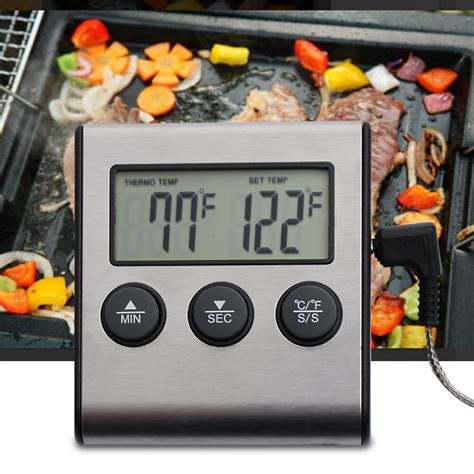 Electronic Lcd Meat Kitchen Oven Thermometer With Probe Cooking Timer