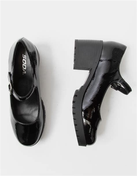Soda Patent Mary Jane Womens Shoes Black Tillys