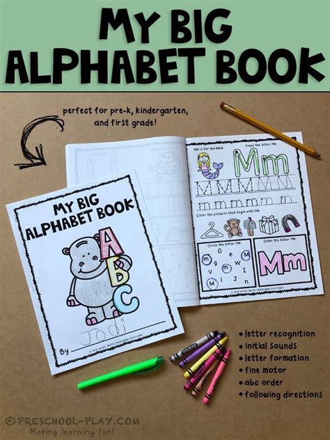 Printable Alphabet Book Preschool Play Alphabet Book Alphabet