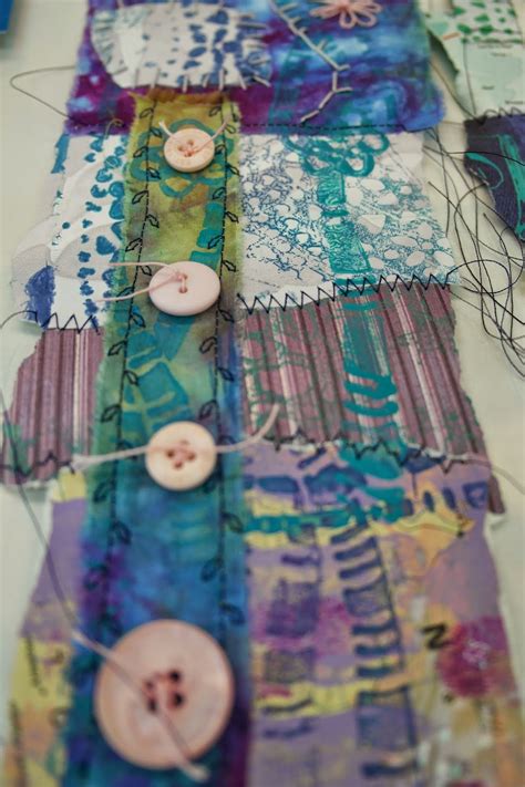 H Anne Made Print Collage Stitch With Creative Threads In Garstang