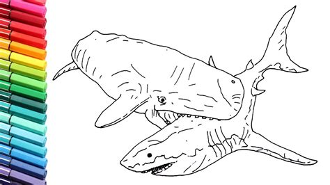 11:29 cartooning club how to draw 177 716 просмотров. Drawing and Coloring Levyatan Whale vs Megalodon Shark ...
