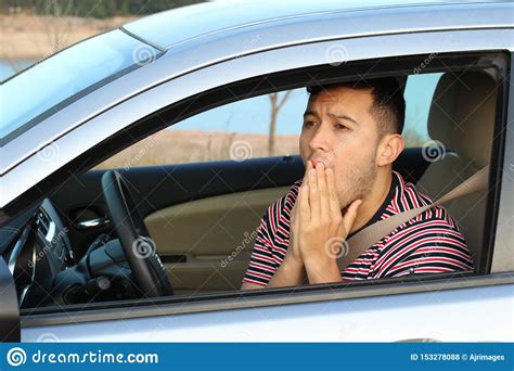 Terrified Young Male Driver Feeling Guilty Stock Photo Image Of Belt
