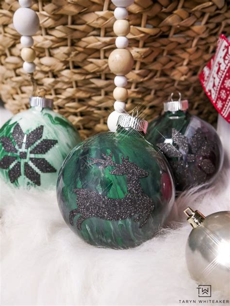 How To Make DIY Marbled Ornaments Taryn Whiteaker Homemade Christmas