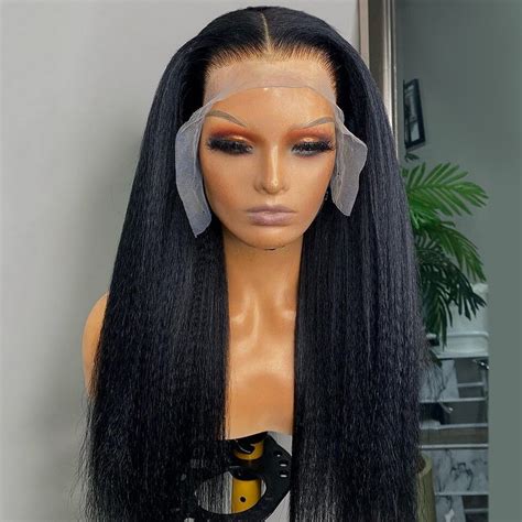 Frontal Wig Human Hair Lace Wigs 13x4 Kinky Straight Human Lace Frontal Wig 180 Aliexpress