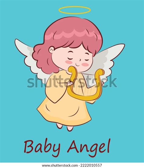Cute Baby Angel Turns God His Stock Vector Royalty Free 2222010557