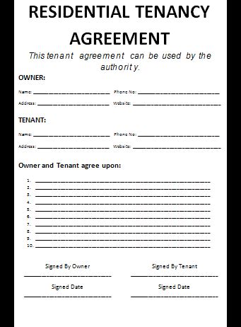 Tenancy agreement templates tenancy agreement templates. Tenancy Agreement Template | Free Word Templates