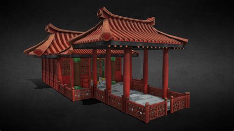Chinese Temple Modular And Game Ready Buy Royalty Free 3d Model By