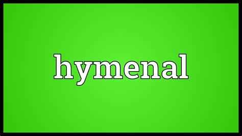 Hymenal Meaning Youtube