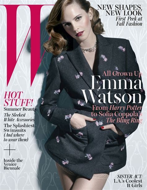 Emma Watson Models Grown Up Glamour For W Magazine Junejuly 2013 Cover
