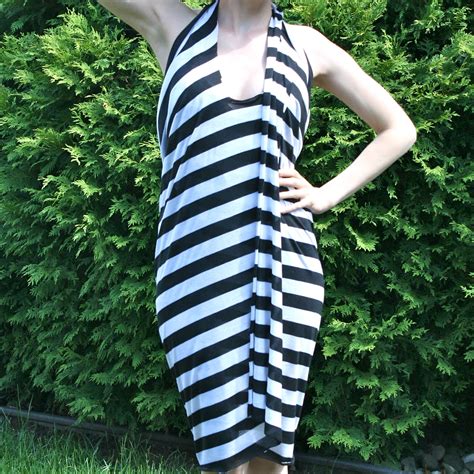 You can use any fabric you have lying around. la vie DIY: DIY Halter Wrap Swim Coverup (NO SEW!)
