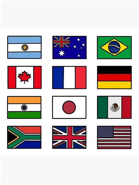 Flags Of The World Sticker Pack Canvas Print By Bessiemoo Redbubble