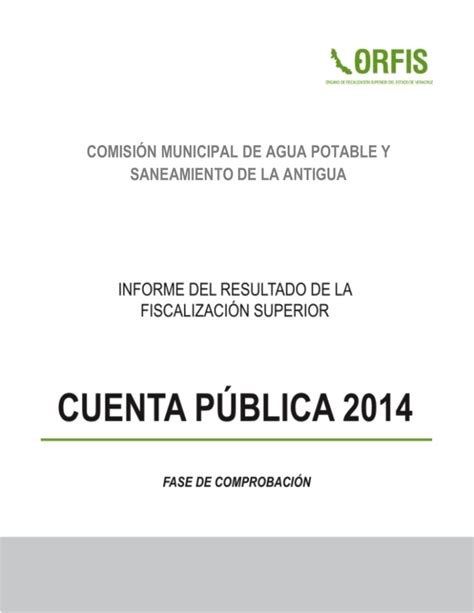 ComisiÓn Municipal De Agua Potable Y Saneamiento De La Antigua