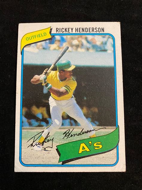 $118.00 + $5.00 shipping + $5.00 shipping + $5.00 shipping. Lot - (VGEX) 1980 Topps Rickey Henderson Rookie #482 Baseball Card - HOF - Oakland Athletics