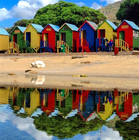 Colourful Huts At St James Beach Cape Town Beach Cottages Cape