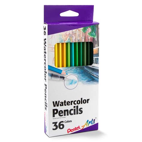 Pentel Arts Watercolor Pencil Set Assorted Colors 36 Pack — Pentel