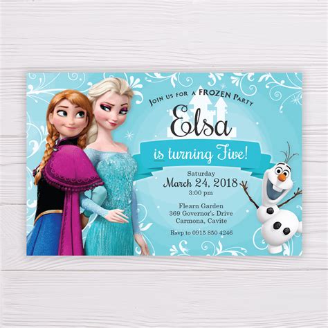 You can easily edit text and move layers with any adobe application such as photoshop and even create your own custom size. Frozen Elsa Invitation Template | Frozen invitations ...