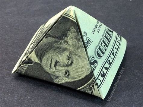 Money Origami Pyramid Dollar Bill Art Made With Real 100 Cash