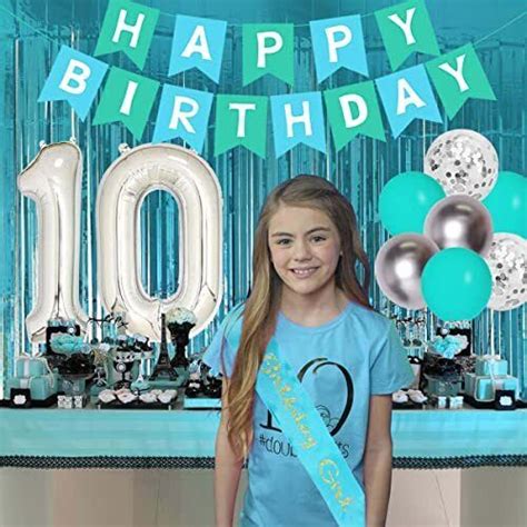 Teal Double Digits Th Birthday Decoration Party Supplies Teal For