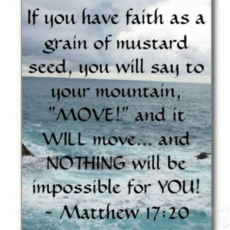 Matthew 1720 If You Have Faith As A Grain Of Mustard Seed You Will