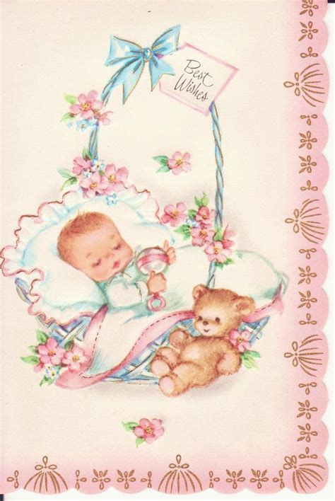 Vintage Baby Card Baby Cards Baby Greeting Cards Vintage Greeting Cards
