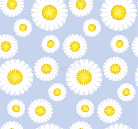 Daisy Flower Seamless Pattern For Background Stock Vector