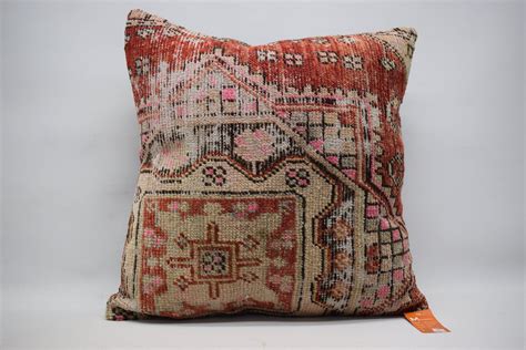 Carpet pillow / turkish rug pillow / decorative pillow 24x24 naturel rug pillow / sofa pillow ...