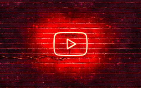 Download Wallpapers Youtube Red Logo 4k Red Brickwall